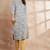 Grey color floral printed straight pure cotton kurta
