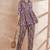 Purple color floral printed pure cotton tunic with trouser