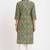Green color v neck cotton kurta with pant set