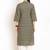 Green color v neck cotton kurta with pant set