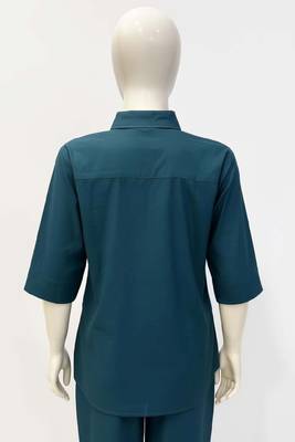 Blue color cotton embroidery coord set 2