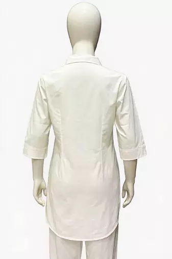 White color cotton embroidery coord set