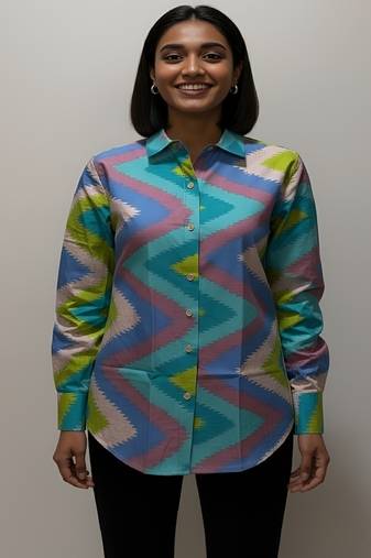 Multicolor color women cotton shirts