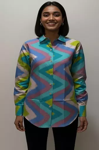 Multicolor color women cotton shirts