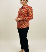 Orange color women cotton shirts