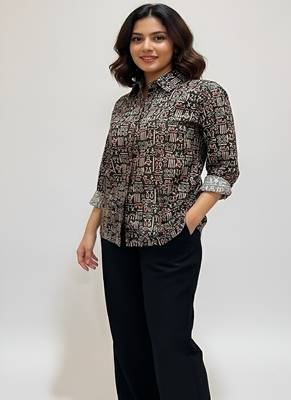 Red color women cotton shirts 1