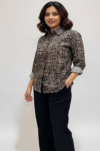 Red color women cotton shirts