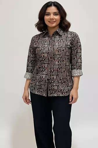 Red color women cotton shirts