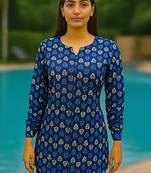 Blue color full sleeves shot kurti