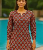 Maroon color full sleeves shot kurti