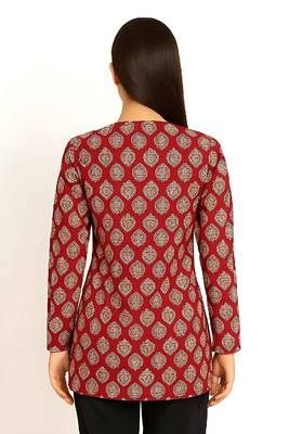 Maroon color full sleeves shot kurti 2