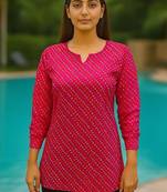 Pink color full sleeves shot kurti