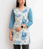 White color printed traditional co-ord set