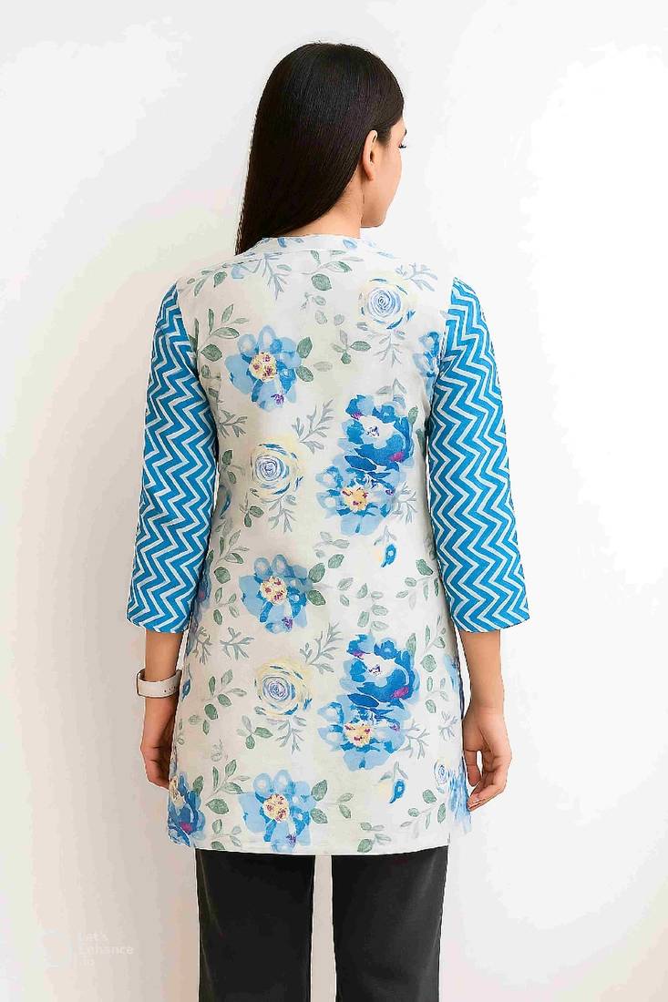 White color printed traditional co-ord set