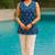 Blue color stylish short cotton kurti