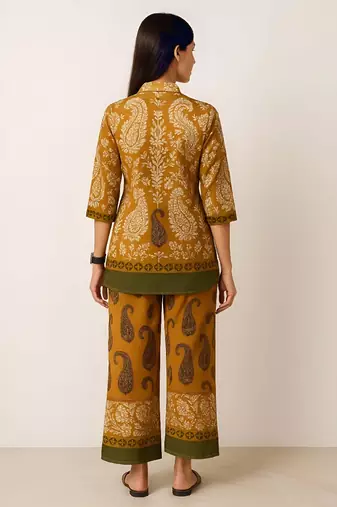 Yellow color printed arbain Cotton co-ord set