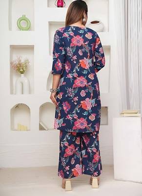 Blue color festive comfy Cotton co-ord set 2