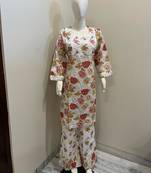 white cotton co ord set with floral print