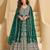 Green embroidered chinon anarkali salwar suit