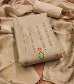 Un-stitch dress materials pure chanderi banarasi silk top soft cotton bottom and woven chanderi banarasi silk dupatta