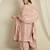 peach chinon   top with bottom and dupatta full sleeve embroidered kurta palazzo set