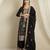 black chinon   top with bottom and dupatta full sleeve embroidered kurta palazzo set