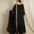 black chinon   top with bottom and dupatta full sleeve embroidered kurta palazzo set