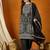 black chinon   top with chinon dupatta full sleeve embroidered straight kurta