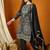 black chinon   top with chinon dupatta full sleeve embroidered straight kurta