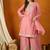 pink georgette   top with bottom and dupatta full sleeve embroidered kurta palazzo set