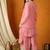 pink georgette   top with bottom and dupatta full sleeve embroidered kurta palazzo set
