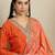 orange chinon   top with bottom and dupatta full sleeve embroidered kurta palazzo set