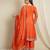 orange chinon   top with bottom and dupatta 3/4 sleeve embroidered kurta palazzo set