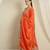 orange chinon   top with bottom and dupatta 3/4 sleeve embroidered kurta palazzo set