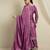 purple chinon   top with bottom and dupatta 3/4 sleeve embroidered kurta palazzo set