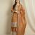 brown organza   top with bottom and dupatta full sleeve embroidered straight kurta palazzo set