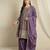 purple chinon   top with bottom and dupatta full sleeve embroidered kurta palazzo set