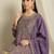 purple chinon   top with bottom and dupatta full sleeve embroidered kurta palazzo set