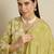 green chinon   top with bottom and dupatta 3/4 sleeve embroidered straight kurta