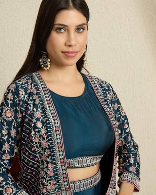 rama chinon  top with bottom 3/4 sleeve embroidered straight kurta 4