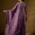 purple chinon   top with bottom and dupatta full sleeve embroidered flared kurta