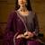 purple chinon   top with bottom and dupatta full sleeve embroidered flared kurta
