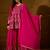 pink faux georgette   top with bottom and dupatta 3/4 sleeve embroidered flared kurta