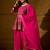 pink faux georgette   top with bottom and dupatta 3/4 sleeve embroidered flared kurta