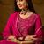 pink faux georgette   top with bottom and dupatta 3/4 sleeve embroidered flared kurta