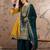 yellow chinon   anarkali kurta with bottom & dupatta