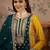 yellow chinon   anarkali kurta with bottom & dupatta