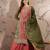 peach chinon embroidered straight kurta with   bottom & chinon dupatta