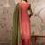 peach chinon embroidered straight kurta with   bottom & chinon dupatta