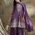 purple chinon   anarkali kurta with bottom & dupatta